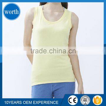 Pretty and Top Selling Women no Sleeve T-shirt no Side Seams