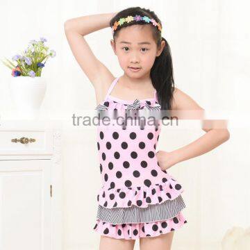 Factory Price Light Pink Black Dots Children's Swimwear Kids Swinwear a Little Baby Swimwear /kids Bikini photo-2