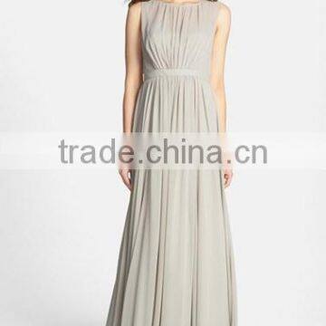 MGOO 2016 Formal Occasions Pleated Chiffon Maxi Dress Pictures Of Latest Gown Plain Elegant Prom Dress photo-6