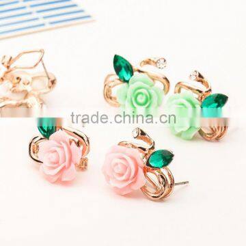 Zm53245a Korean Model Stock Jewelry Earrings Moq 10 Pieces Flower Shape Earrings photo-3