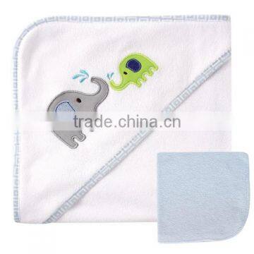 Trade Assurance Applique Cotton Terry Swaddle Baby Blanket With Embroider-elephant photo-4