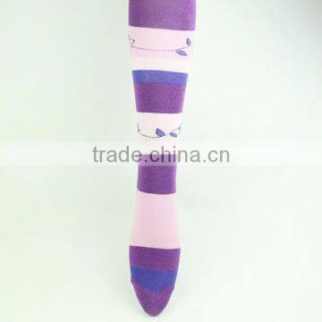Purple Long Socks For Girl Tights Lady Strip Tight Socks photo-5