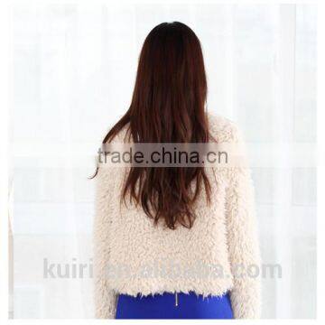 Women Winter Boy Friend Style Faux Fur Coats Fashion Plush Over Coat for Wholesale photo-3