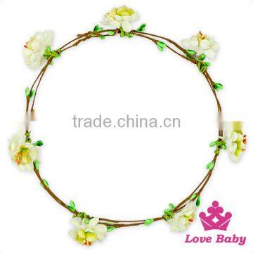 Wholesale Plain Color Floral Crown For Kids Hair Accessory Wedding Headband Little Flower Garland Remake Photo Props photo-3