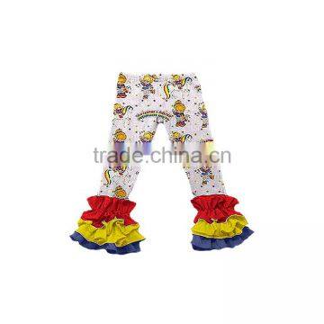 Wholesale Giggle Moon Latest Design Children's Pants Girls Cotton Ruffle Cropped Trousers photo-5