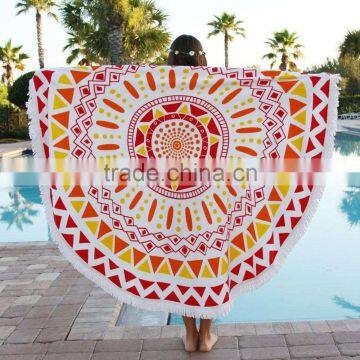 Walson Wholesale Drop Shipping Round Beach Towel Yoga Picnic Blanket Bedspread photo-2