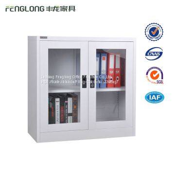 Two Swing Glass Door Steel Small Office Filing Cabinet photo-5