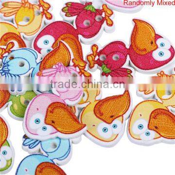 Wood Sewing Buttons Scrapbooking 2 Holes Duck At Random