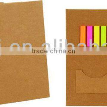 Kraft cover recycled notebook with sticky notes&little pocket 70grams 40sheets 25*15cm