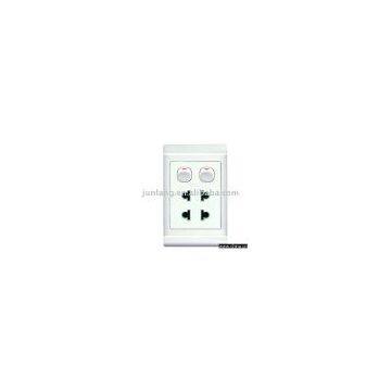 Twin Two-Pin Socket with Two-Gang Switch