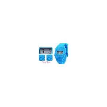 OEM Embossed Logo Royal Blue Silicone Ultra Thin Digital Watch for Promotion Gift