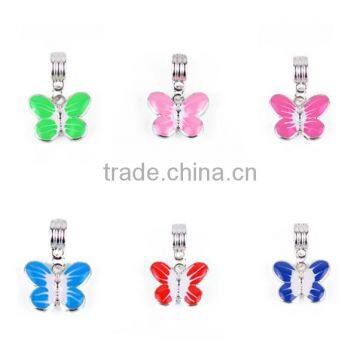 Enamel Butterfly Dangle Bead for Silver European Charm Bracelets