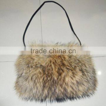 SJ724-01 Wholesale Christmas Real Raccoon Fox Fur Warmers Animal Fur Hand Warmer