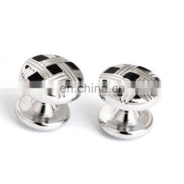 Popular Metal Studs Black Sliver Cufflinks With Buttons photo-3