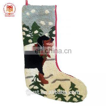Stocking Shape Monogrammed Burlap Silver Christmas Stockings
