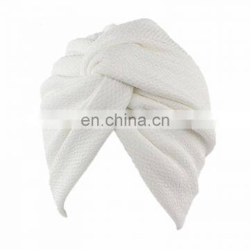 Fashion Style Poplin Gauze Perm Turban Hood Hat Noble Retro Indian Hat photo-3