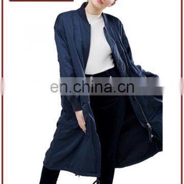 Hot Selling OEM Women Longline Bomber Jacket Wholesale