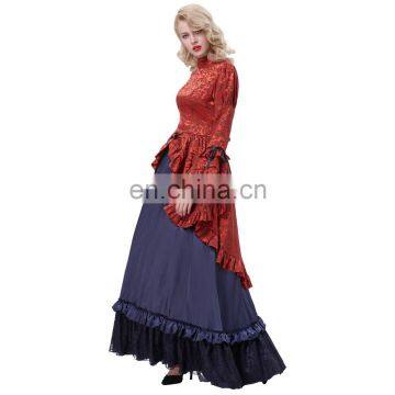 Belle Poque Retro Vintage Steampunk Victorian Edwardian Downton Abbey Long Maxi Dress BP000365-1 photo-3