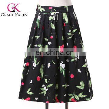 19 Colors ! Grace Karin Cheap Occident Short Women Vintage 50s Retro Cotton Printed Skirt CL6294-5#