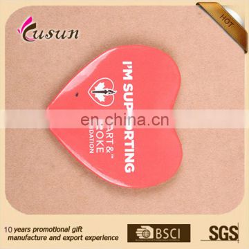 fashion custom heart shape button badge