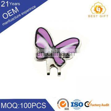 Cute animal and flower design Enamel hat clip metal golf cap clip with ball marker