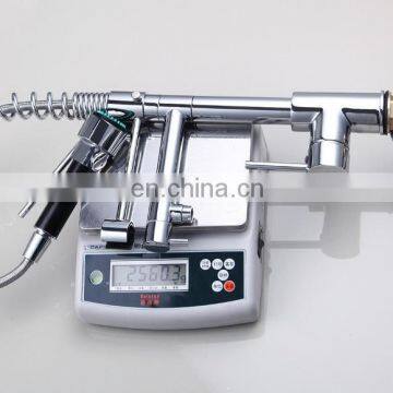 Mixed Brass LED Light Pulling Out Faucet Water Tap For Kitchen photo-6