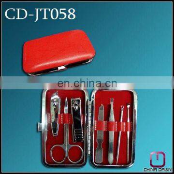 7 PCS leather manicure set promotional case CD-JT058