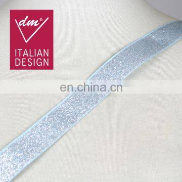 Shiny silver narrow weebing for shoes