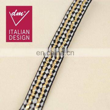 Fashional designed black and white ribbon lace for garments