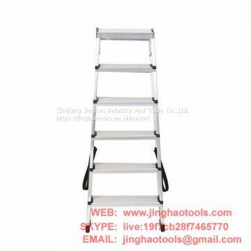 Aluminum double sided ladder 6 steps