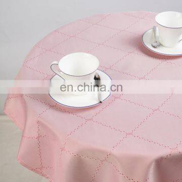China Supplier Table Clothes Soild Plaid Jacquard Round Table Cloth Luxury Table Cloth photo-4