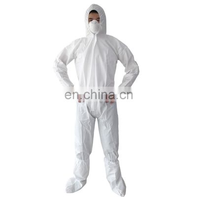 CE Cat III Type 5/6  White Hooded Disposable Non woven Coverall