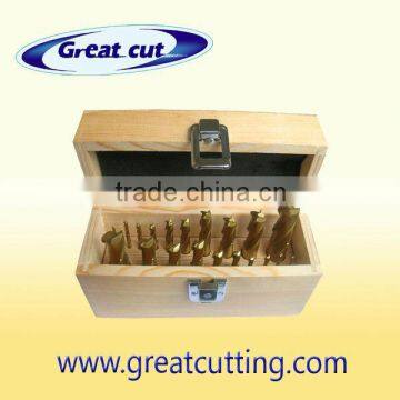 20 pcs HSS end mill set in wooden box