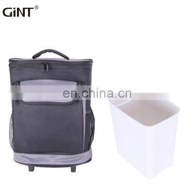 GINT 21L Outdoor Travel Waterproof Folded Wine Cooler Bag with Trolley