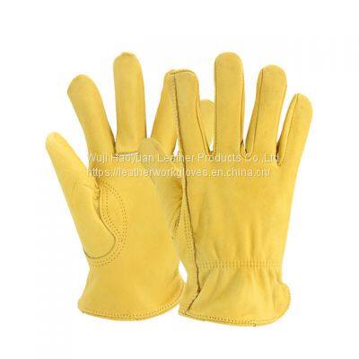 Factory directly sales cowhide full grain leather cotton plus safety working gloves