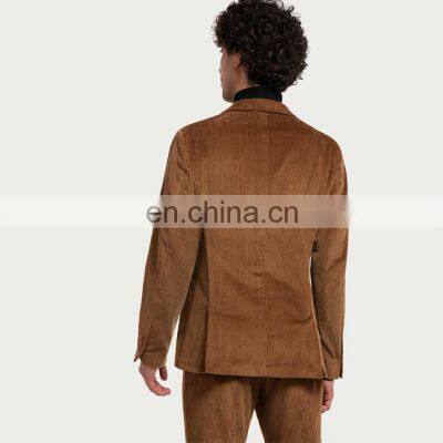 2021 Men New Double Breast Men Suit Formal Coat Pant Flannel Suits photo-3
