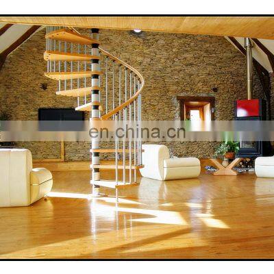 Factory Offer Modern Handrail Designs Stainless Steel Spiral Stairs Interior Staircase With Tread