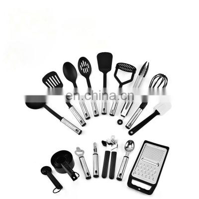 House Hold Stainless Steel Modern Set Reusable Kitchenware Serving Nylon Utensils