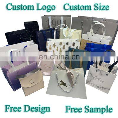 Custom Luxury White Paper Bag Gift Paper Shopping Bag Brown Kraft Paper Bag With Your Own Logo photo-4