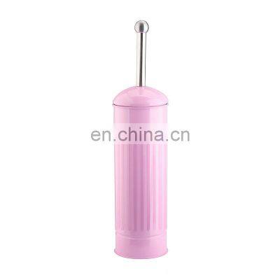 Hot Sale Pink color stainless steel metal Toilet Brush holder