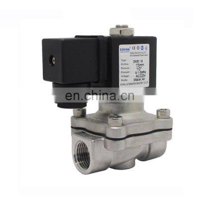 COVNA 2 Way 24VAC Normally Closed Stainless Steel Mini Solenoid Air Valve