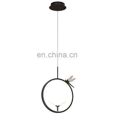 30*33 cm Gold Acrylic LED Pendant Light Circular Reading Bedroom Bedside Indoor Chandelier