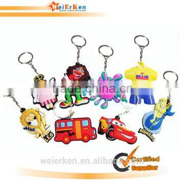 customs multi size pattern keychains wholesale eco-friendly soft pvc rubber keychain