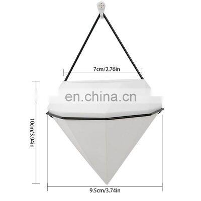 Hydroponic Wall Mounted Flower Pot Set Indoor Iron Rack Ceramic Hanging Planters Metal Wall Decor Vertical Garden Planter