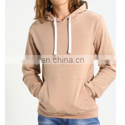 Beige pullover hoodie custom for Men's Sweatshirt manufacturer with printing or Embroidery logo