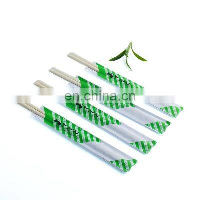 Disposable Bamboo Chopsticks With Custom Paper Sleeve Printed 2 Colors
