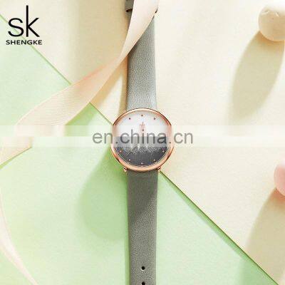 SHENGKE Lady Quartz Watch K9021 Wrist Fashion Women Digital Watches Women Custom Logo Watches For Girls Women photo-3
