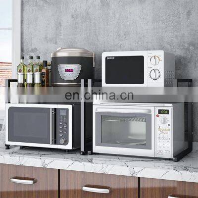 Extendable Heavy Duty Metal Pantry Shelf Space Riser Stand Storage Organizer Adjustable Microwave Oven Rack for Kitchen Counter photo-5