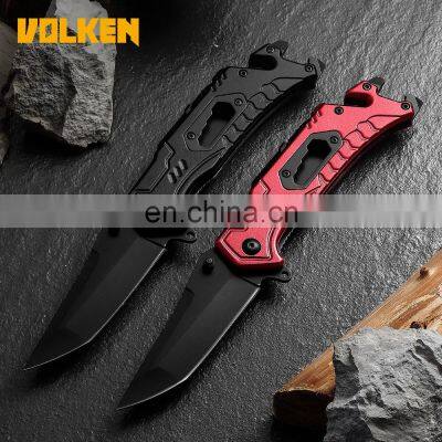 New Outdoor Survival Folding Knife Camping Self-defense Knife With Belt Clamp Grindstone Window Breaker Multi-functional Tool photo-2