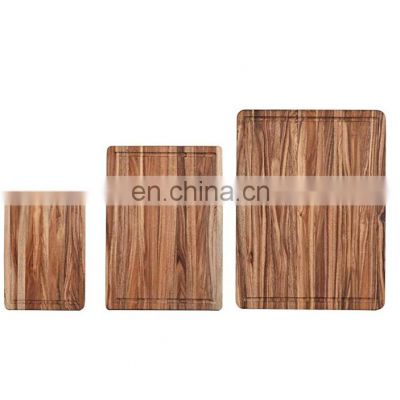 Thick Acacia Wood Cutting Board with Juice Drip Groove Set of 3